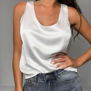 Missguided NWT Satin White Top